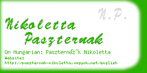 nikoletta paszternak business card